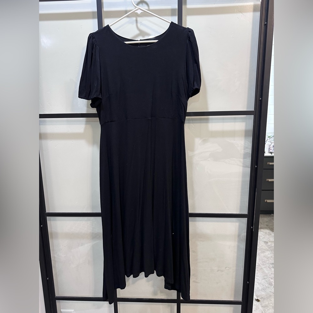 LOFT Black Sheath Dress with Dolman Sleeves